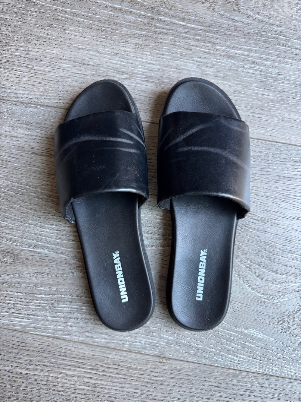 UNIONBAY Black Slide Sandals